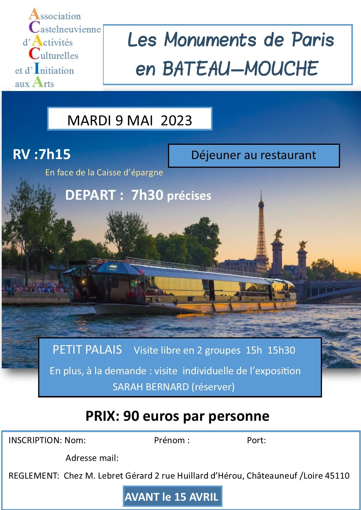 Sortie bateaux mouches